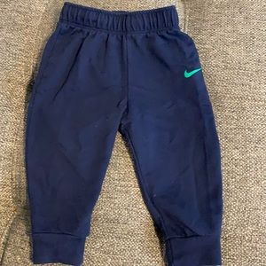 Nike joggers. 9 months. Navy blue. Tapered ankle.